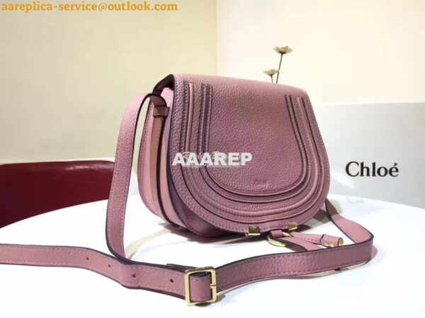 Replica Chloe Mini Marcie Bag in Small Grain Calfskin Pink 5