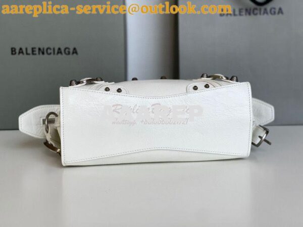 Replica Balenciaga Neo Cagole XS Handbag in White Arena Lambskin 70094 13