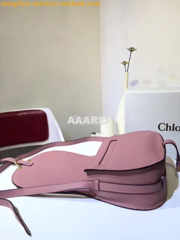 Replica Chloe Mini Marcie Bag in Small Grain Calfskin Pink 8