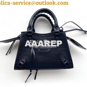 Replica Balenciaga Neo Classic Top Handle Bag in Crocodile Embossed Ca 2