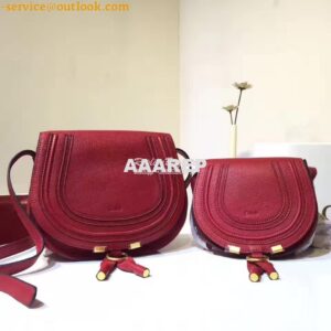 Replica Chloe Mini Marcie Bag in Small Grain Calfskin Red