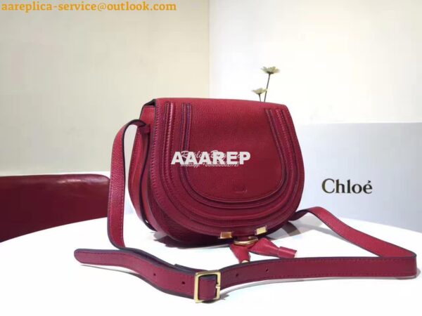 Replica Chloe Mini Marcie Bag in Small Grain Calfskin Red 4