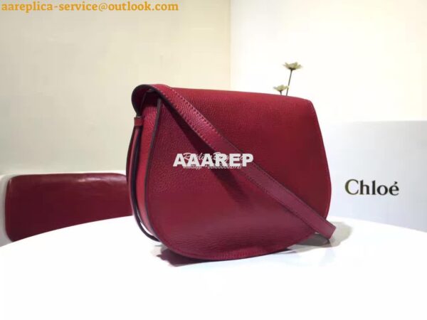 Replica Chloe Mini Marcie Bag in Small Grain Calfskin Red 5