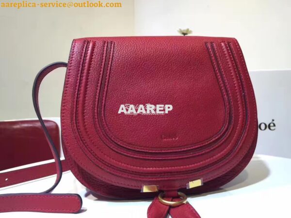 Replica Chloe Mini Marcie Bag in Small Grain Calfskin Red 6