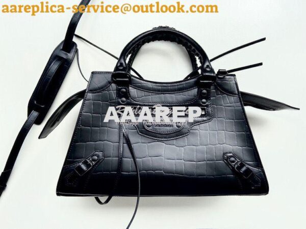 Replica Balenciaga Neo Classic Top Handle Bag in Crocodile Embossed Ca 16