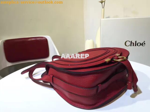 Replica Chloe Mini Marcie Bag in Small Grain Calfskin Red 8