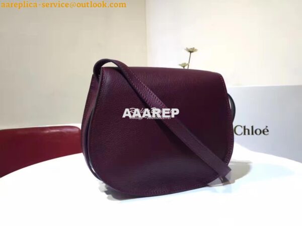 Replica Chloe Mini Marcie Bag in Small Grain Calfskin Wine 4