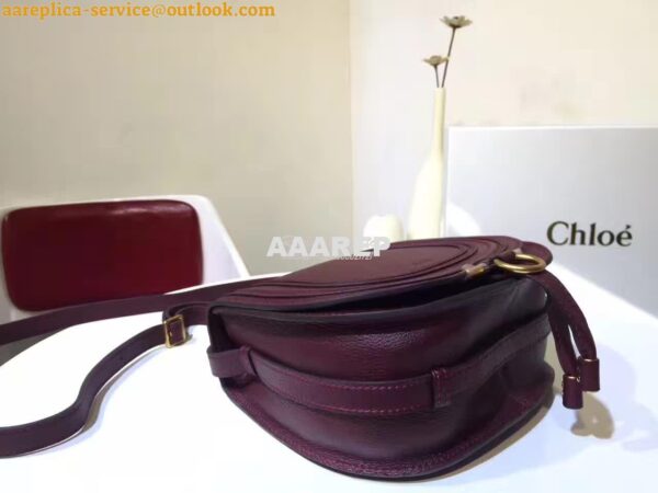 Replica Chloe Mini Marcie Bag in Small Grain Calfskin Wine 8