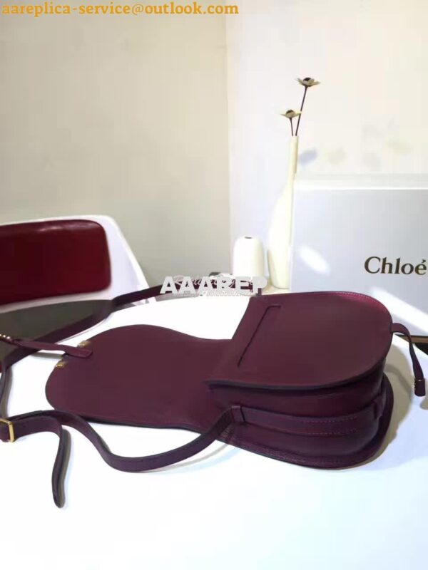 Replica Chloe Mini Marcie Bag in Small Grain Calfskin Wine 7