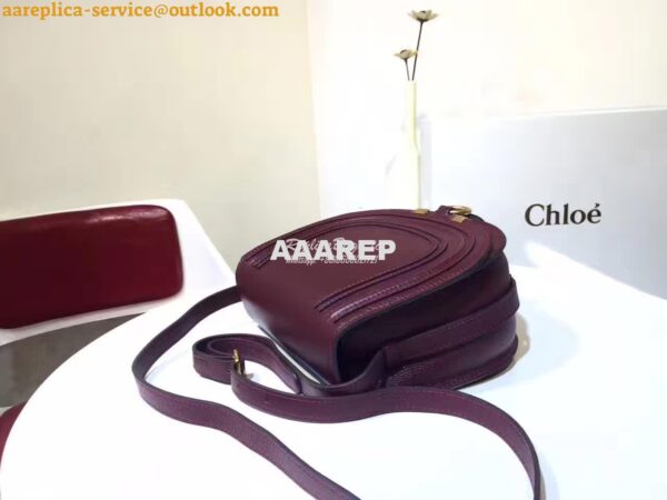 Replica Chloe Mini Marcie Bag in Small Grain Calfskin Wine 8