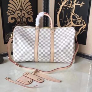 Replica Louis Vuitton Keepall Bandouli??re 45 Damier Azur N48223 2