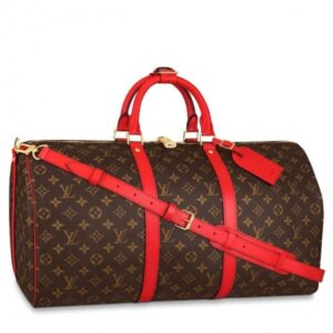 Replica Louis Vuitton Keepall Bandouli??re 50 Monogram Red M44740