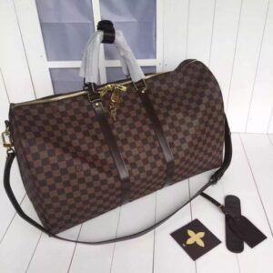 Replica Louis Vuitton Keepall Bandouli??re 55 Damier Ebene N41414 2