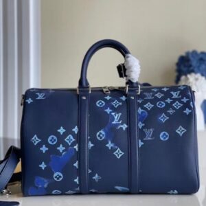 Replica Louis Vuitton Keepall Bandouliere 40 Ink Watercolor Leather M57845 2