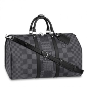 Replica Louis Vuitton Keepall Bandouliere 50 Damier Graphite 3D N50016