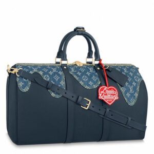 Replica Louis Vuitton Keepall Bandouliere 50 Leather Denim M45975