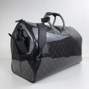 Replica Louis Vuitton Keepall Bandouliere 50 Monogram Eclipse Glaze M43901 2