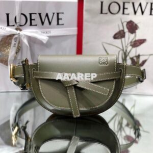 Replica Loewe Gate bumbag in Soft Calfskin 271922 Green