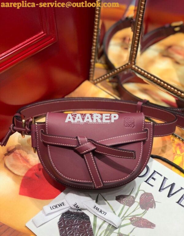 Replica Loewe Gate bumbag in Soft Calfskin 271922 Oxblood 3