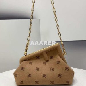 Replica Fendi 8BP129 Fendi First Small Beige flannel bag with embroidery