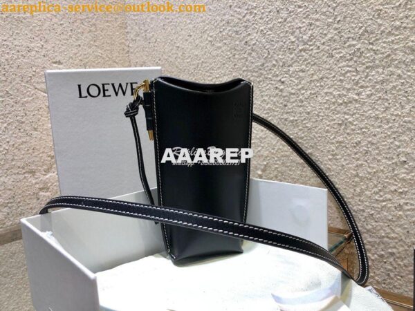 Replica Loewe Gate Pocket in Smooth Calfskin 18756 Black 4