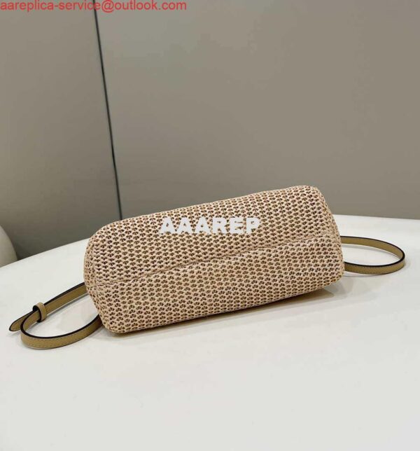 Replica Fendi 8BP129 Fendi First Small Beige raffia macrame bag Apricot 8