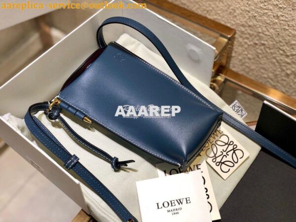 Replica Loewe Gate Pocket in Smooth Calfskin 18756 Blue 5