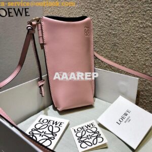 Replica Loewe Gate Pocket in Smooth Calfskin 18756 Pastel Pink 2