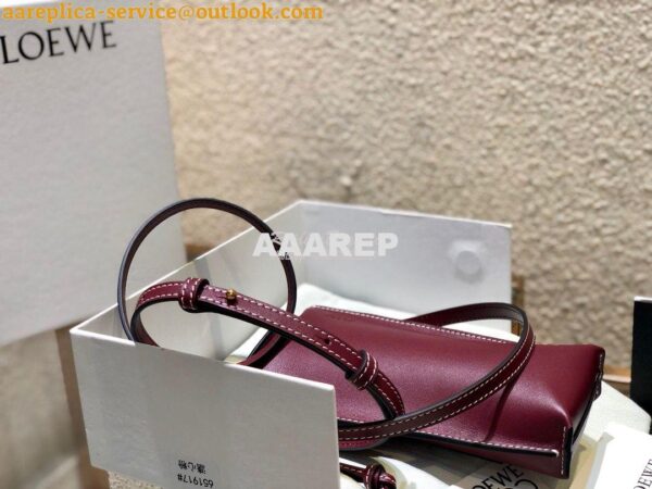 Replica Loewe Gate Pocket in Smooth Calfskin 18756 Wine 8