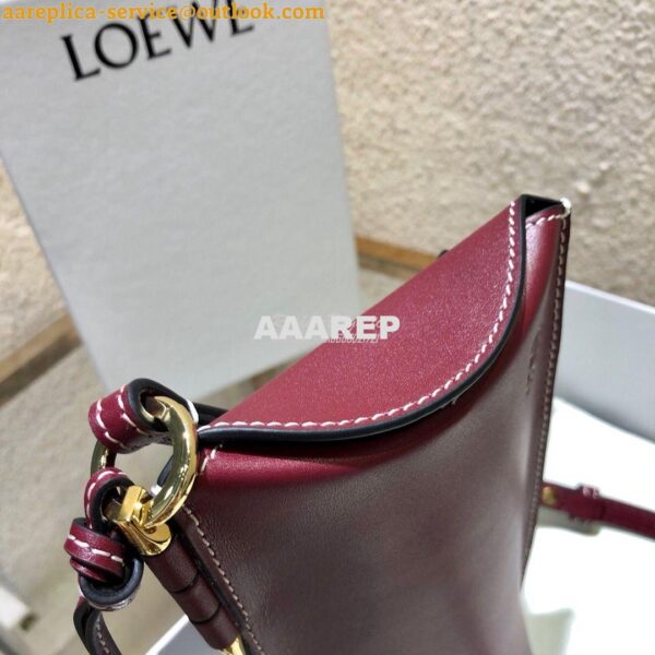 Replica Loewe Gate Pocket in Smooth Calfskin 18756 Wine 11