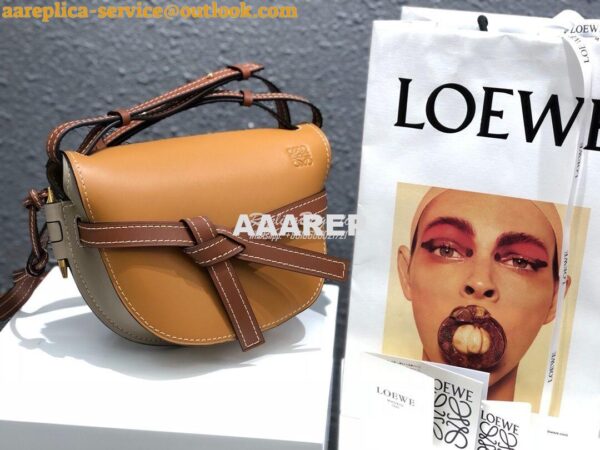 Replica Loewe Gate Small Bag 397511 Amber/Light Grey 3