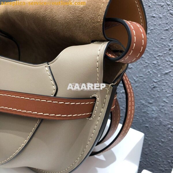 Replica Loewe Gate Small Bag 397511 Amber/Light Grey 13