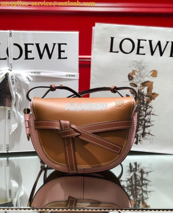 Replica Loewe Gate Small Bag 397511 Amber/Pink 3