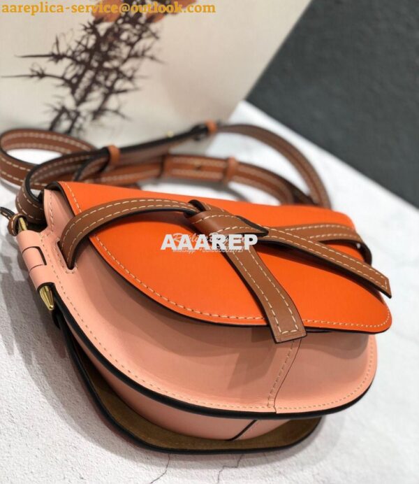 Replica Loewe Gate Small Bag 397511 Ocre/ Pink 7