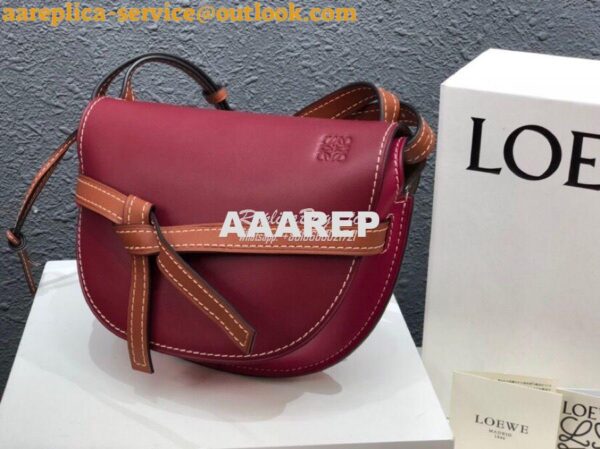 Replica Loewe Gate Small Bag 397511 Oxblood/ Wine 4