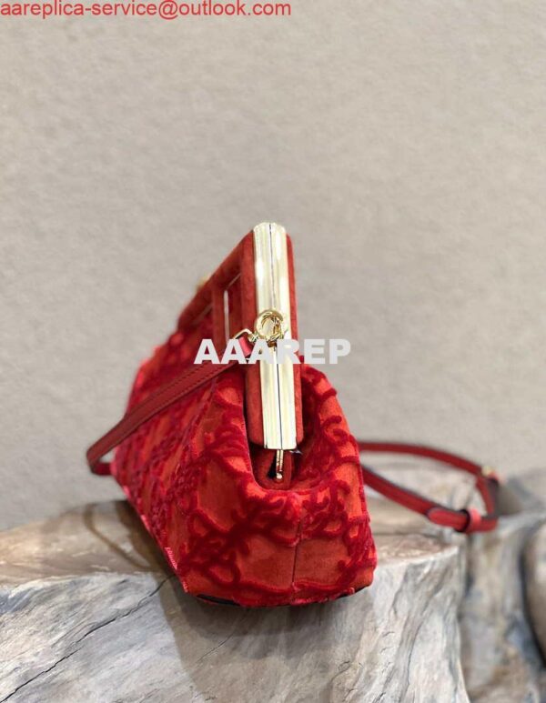 Replica Fendi 8BP129 Fendi First Small Red suede bag 3