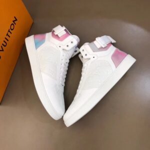 Replica Louis Vuitton Rivoli Sneaker Boots In White Monogram Leather 2