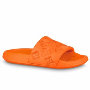 Replica Louis Vuitton Waterfront Mules In Orange Monogram Rubber