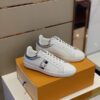 Replica Louis Vuitton LV Trainer Mules In Silver Metallic Leather 2