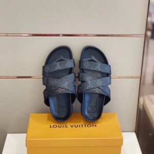 Replica Louis Vuitton Mirabeau Mules In Monogram Eclipse Canvas 2