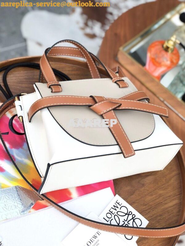 Replica Loewe Gate Top Handle Mini Bag 66042 in Natural Calfskin Light 5