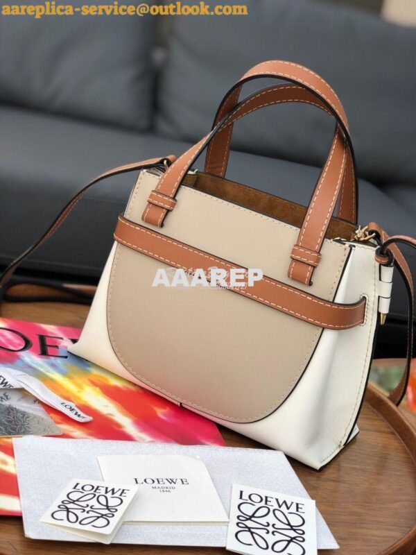 Replica Loewe Gate Top Handle Mini Bag 66042 in Natural Calfskin Light 8