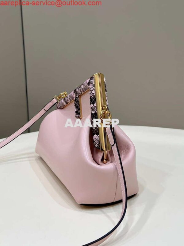 Replica Fendi 8BP129 First Small Fuchsia leather and python leather bag 80043M Pink 2