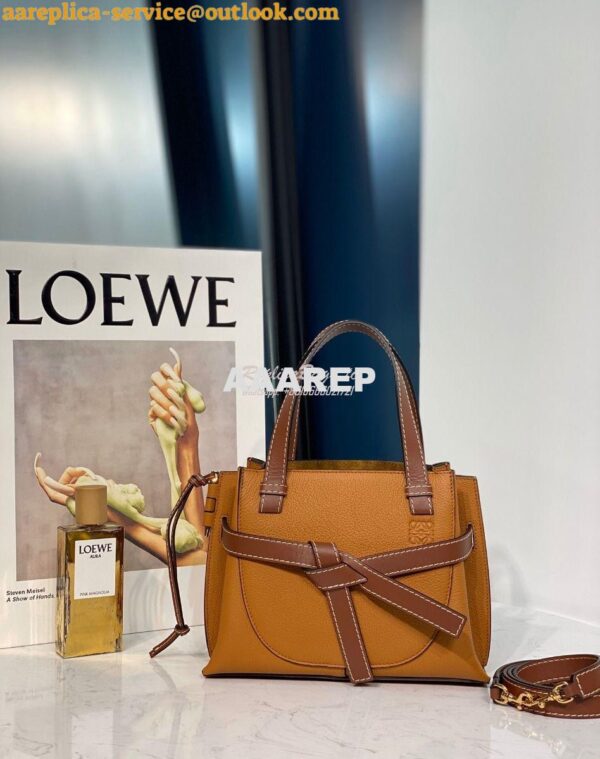 Replica Loewe Gate Top Handle Mini Bag 66042 Light Caramel 5