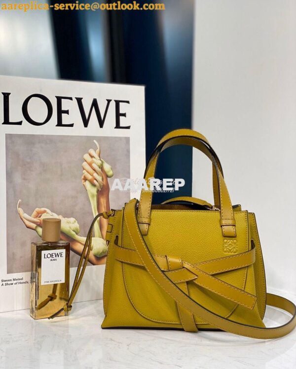 Replica Loewe Gate Top Handle Mini Bag 66042 Ochre 4