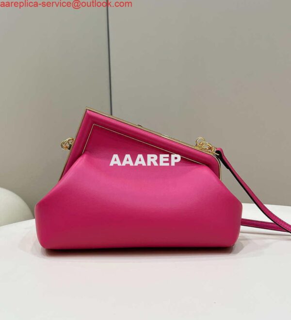 Replica Fendi 8BP129 First Small Fuchsia leather bag 80018M Rose Red