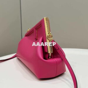 Replica Fendi 8BP129 First Small Fuchsia leather bag 80018M Rose Red 2