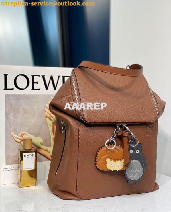 Replica Loewe Goya Backpack in Grained Calfskin 66009 Cognac 4