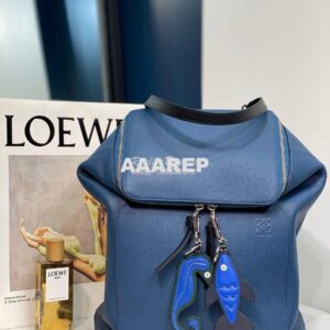 Replica Loewe Goya Backpack in Grained Calfskin 66009 Indigo