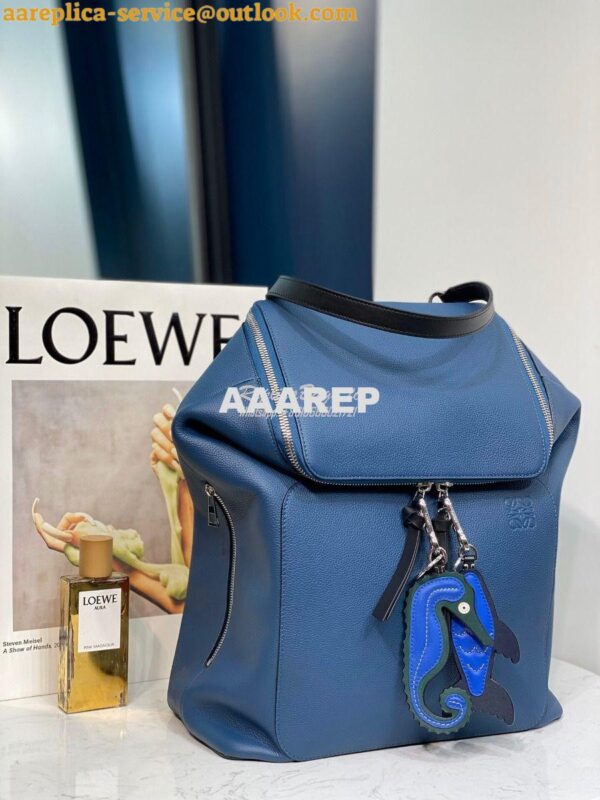 Replica Loewe Goya Backpack in Grained Calfskin 66009 Indigo 5